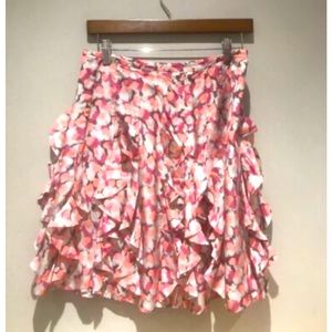 Garnett Hill 💯 pink silk frilly skirt